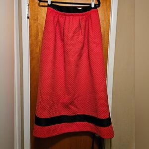 Vintage 60s Faye-Renée Pasadena Custom Red Cotton A-Line Skirt
